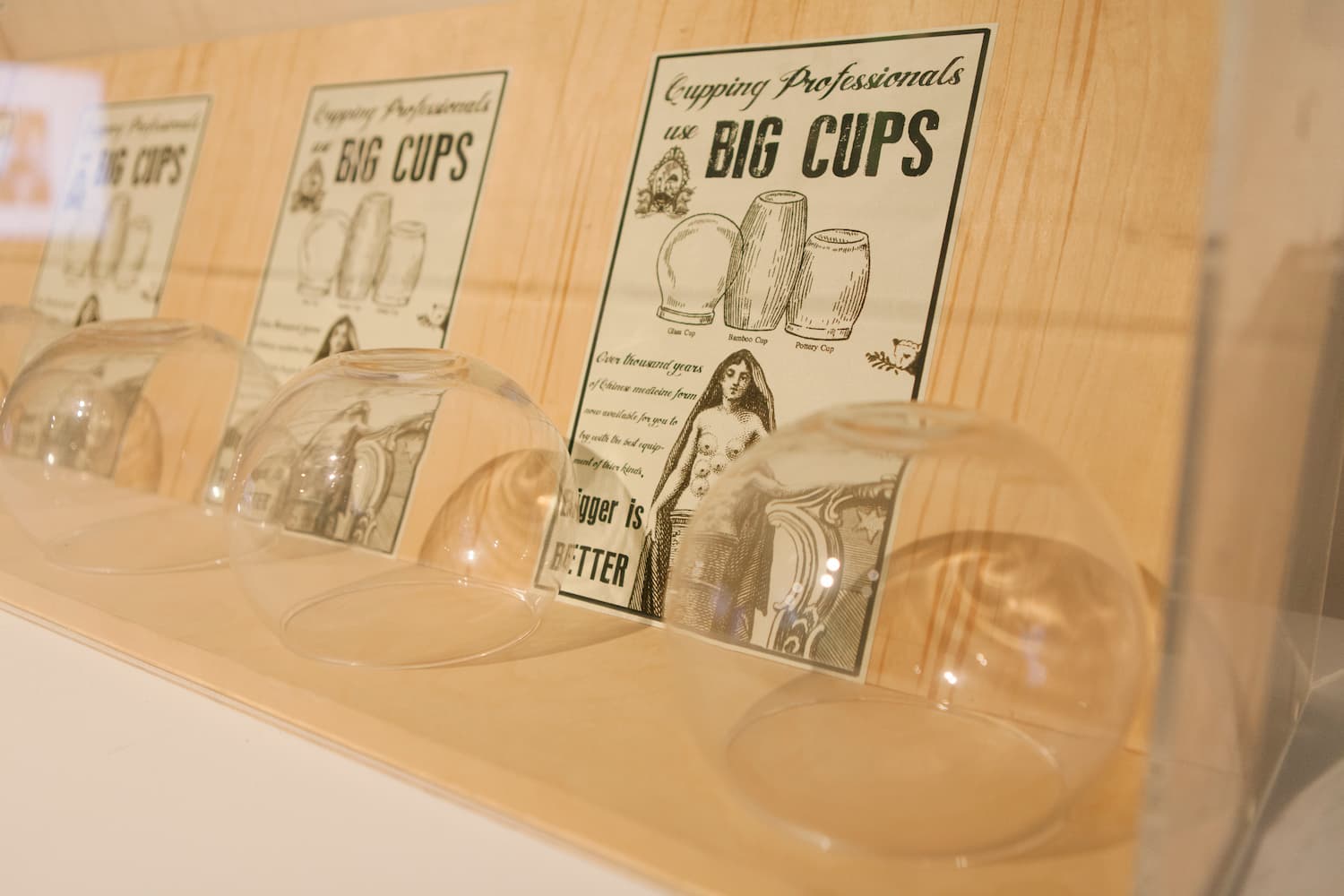 Cupping professionals use BIG CUPS.