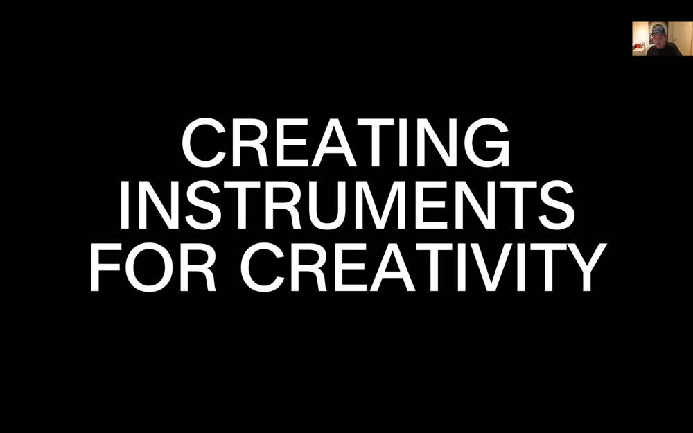 The words creating Instruments for creativity is shown on screen.