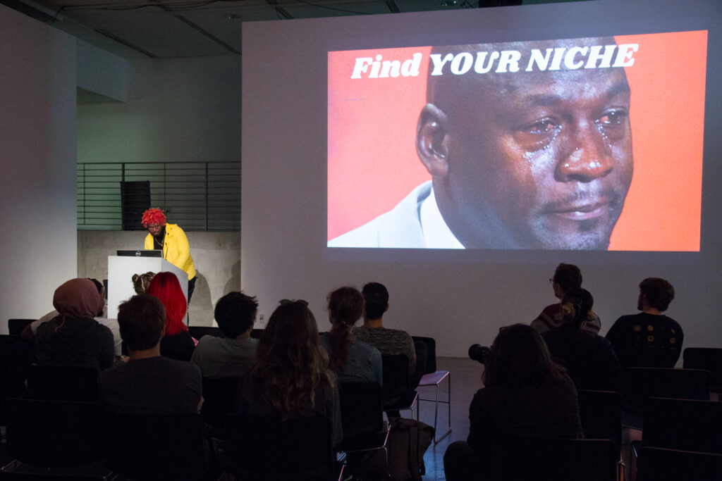 Find YOUR NICE displayed over Michael Jordan crying photo.