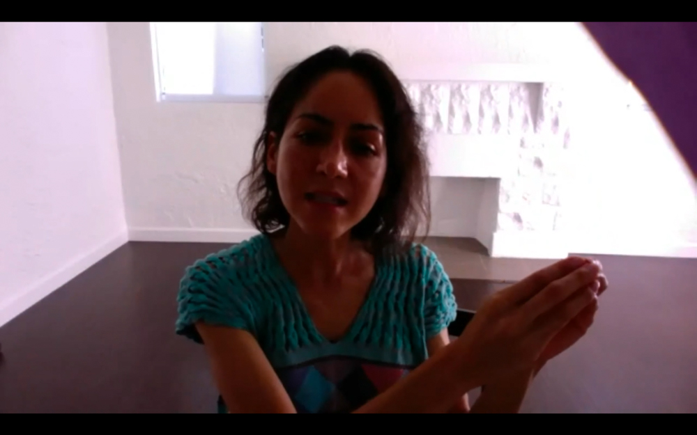 Screenshot of Carmen Argote explaining her work.